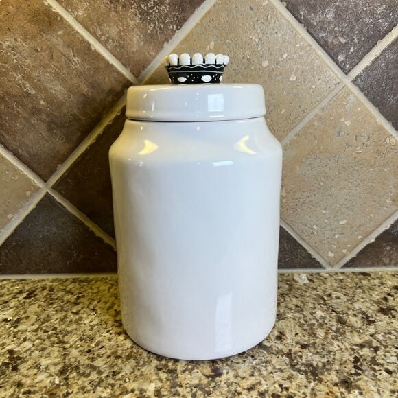 Rae Dunn Crown Large Good Dog Ceramic Treat Container Lidded Food Canister Lid - Picture 5 of 10